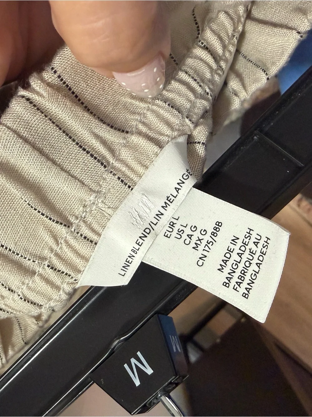 Beige Pinstripe Wide-Leg pant